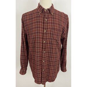 Territory Ahead Men's M Southwest Shirt Cotton Button Front Orange Red Stripe